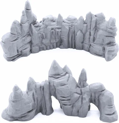 Vista 3 de EnderToys Muros de gruta baja - Paisaje de terreno DND para miniaturas de mesa de 1.102 in Wargame