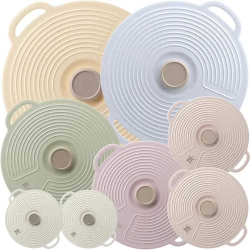 Vista 10 de Tapas de silicona para cuencos, 3 unidades, cubierta contra salpicaduras de microondas con 3 tamaños, tapas reutilizables resistentes al calor, se