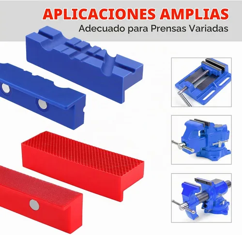 Vista 6 de WORKPRO 2 pares de almohadillas para mordazas de tornillo de banco de 4-1/2", fundas protectoras magnéticas de TPU para mordazas de tornillo