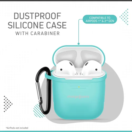 Vista 2 de Chargeworx Kit de accesorios de 6 piezas compatible con AirPods Funda de silicona a prueba de polvo, mosquetón, correa magnética para el cuello