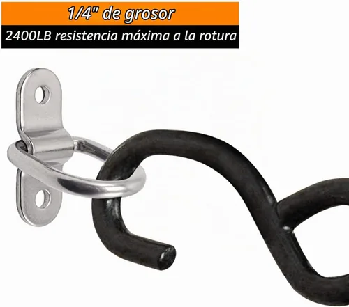 Vista 2 de Anclaje de amarre con anilla en D de 1/4 de pulgada para montaje en superficie resistente, anillos de amarre para montaje en piso, 2400 libras