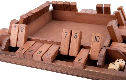 Vista 7 de Shut The Box Juego de madera para 4 jugadores, juego de mesa clásico para niños y adultos, juguete educativo de aprendizaje de matemáticas, juego