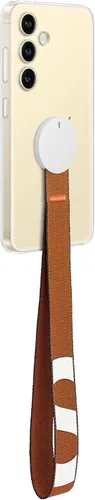 Vista 4 de Samsung Funda transparente para teléfono Galaxy S24, funda protectora con agarre de mano, soporte, accesorios para correa de muñeca, protección