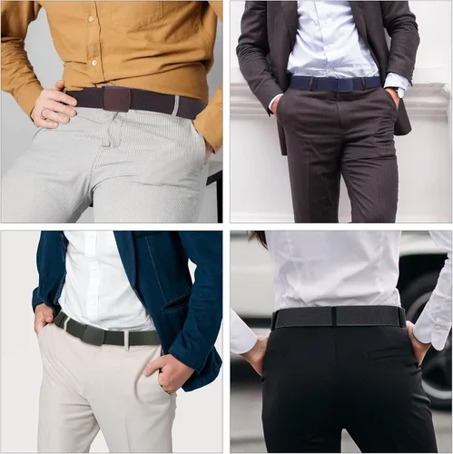 Vista 6 de Molain Paquete de 12 cinturones de nailon para hombre, 1.5 pulgadas, cinturón de lona de nailon para hombres y mujeres, 49 pulgadas de longitud