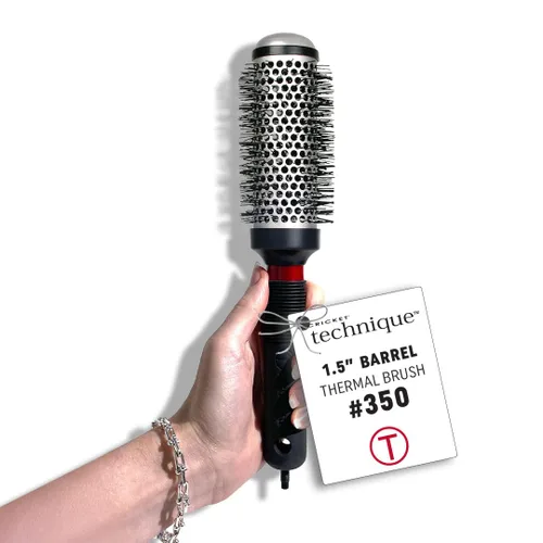 Vista 10 de Cricket Technique - Cepillo térmico para el cabello #300 de 0.75 pulgadas para secado, rizado y peinado, barril de retención de calor con cerdas