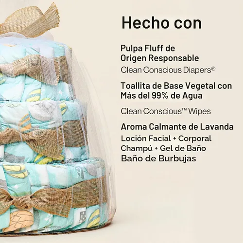 Vista 4 de The Honest Company Pastel de pañales, a base de plantas, por encima de todo
