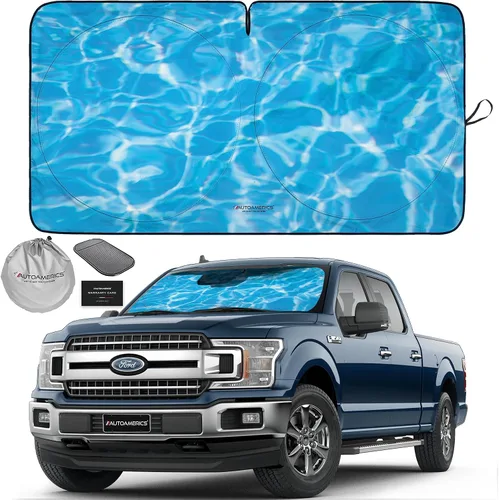 Vista 89 de Parasol de Parabrisas de Una Pieza - Parasol Cromado Líquido Plegable para Ventana Delantera de Auto para Carros SUV Camión - Protector Visor
