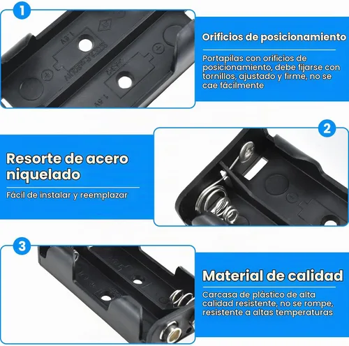 Vista 3 de SDTC Tech Juego de 2 soportes de batería AA de 1,5 V y kit de conector a