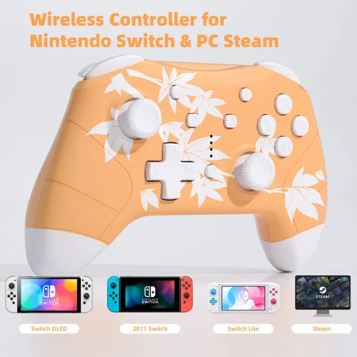 Vista 7 de Mytrix Wireless Controller Compatible with Nintendo SwitchLiteOLED, Cute Wireless Pro Controllers Gamepad with Wake-Up, Headphone Jack, Auto-Fire