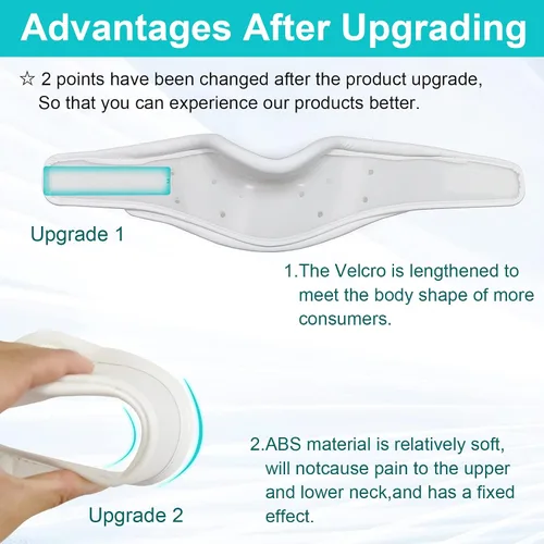 Vista 4 de Collar cervical mejorado con soporte de barbilla para alivio rígido, cuello cervical correcto, soporte para el dolor óseo, cuidado de la salud