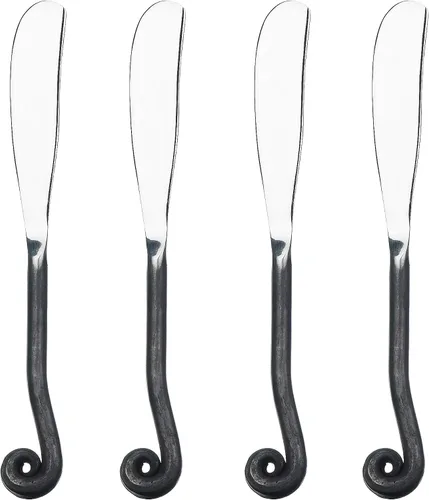 Vista 8 de Gourmet Settings - Juego de 4 tenedores de cóctel - Colección Treble Clef - Cubiertos de acero inoxidable pulido/mate