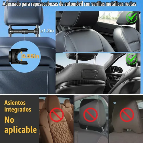 Vista 6 de najiaxiaowu Soportes para Tabletas PC Paquete de 2 Soporte para Tableta para Coche, Soporte para Reposacabezas de iPad para iPad/Teléfonos