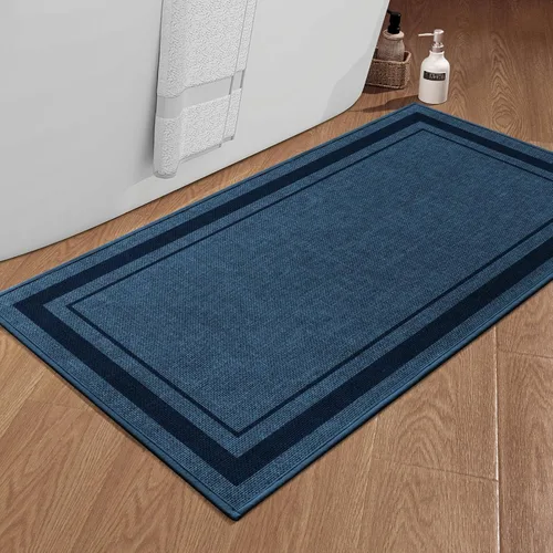 Vista 29 de chakme Juego de 2 alfombras de baño ultrafinas, absorbentes, antideslizantes, lavables a máquina, color beige oscuro, 17 x 24 pulgadas + tapete