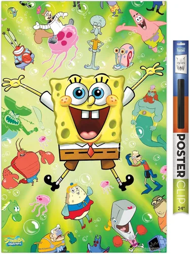 Vista 15 de Trends International Nickelodeon Bob Esponja - Póster de pared de explosión, 14.725 x 22.375 pulgadas, versión enmarcada de madera de granero