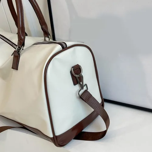 Vista 8 de Large Capacity Fitness Bag Travel PU Leather Shoulder Luggage Fashion Sport Overnight For Vacation Travel For Women Men Overn