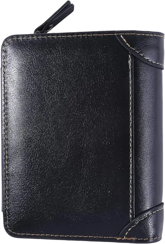 Vista 6 de Essencedelight - Cartera para hombre de piel sintética delgada tarjetero de crédito bolsillo con cremallera monedero casual para hombre regalo corto