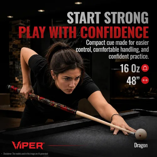 Vista 2 de Viper by GLD Products Junior 48" 2-Piece Pool Cue Stick, 6 Designs Dragón