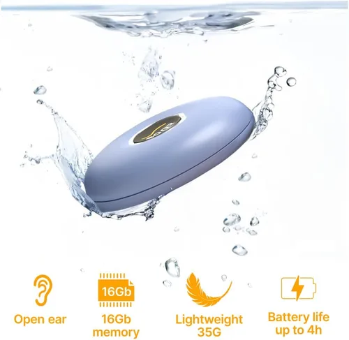 Vista 2 de SONR Music Reproductor MP3 Impermeable para Natación, Auriculares de Conducción Ósea Subacuáticos para Piscina, Aguas Abiertas y Entrenamiento