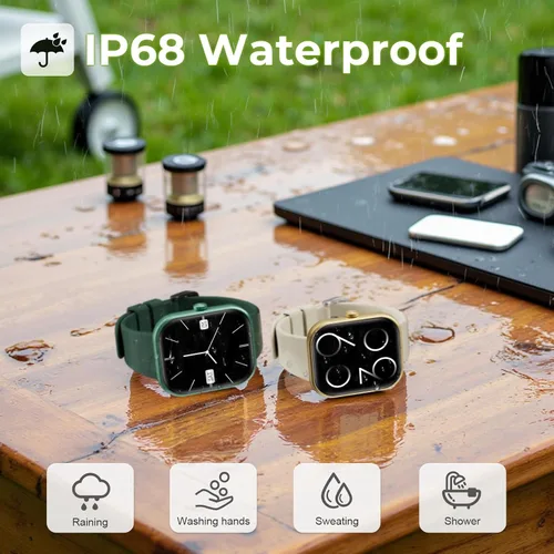 Vista 5 de Reloj inteligente para hombres y mujeres, reloj de fitness con pantalla táctil HD de 1.83 pulgadas con notificaciones Bluetooth de llamadas