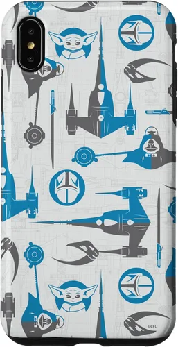 Vista 11 de Funda para iPhone 16 Star Wars The Mandalorian & Grogu Signets y Starships