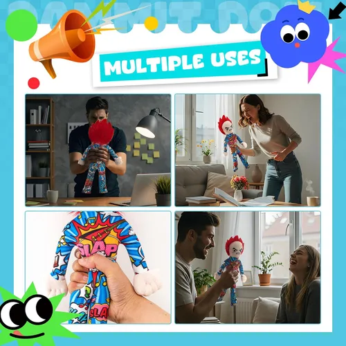 Vista 6 de VioraWhite Divertido regalo de broma de 15 pulgadas, regalo inspirado en la muñeca de bofetada para el alivio del estrés para marido, hombres, papá