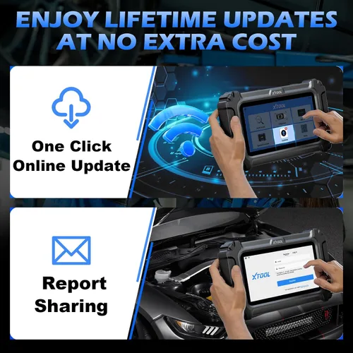 Vista 7 de XTOOL D5 OBD2 Escáner lector de código de automóvil, herramienta de escaneo de diagnóstico de transmisión ABS SRS con 10 reinicios, servicio EPB