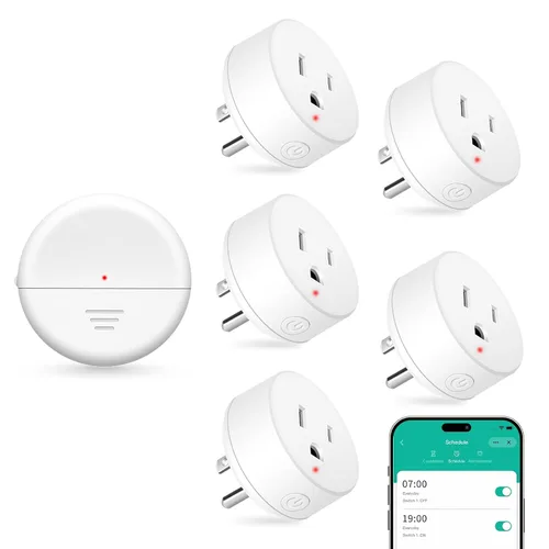 Vista 87 de NineLeaf - Enchufe de salida de control remoto, interruptor de luz de encendido y apagado inalámbrico desmontable 500FT Light Plug Decorator