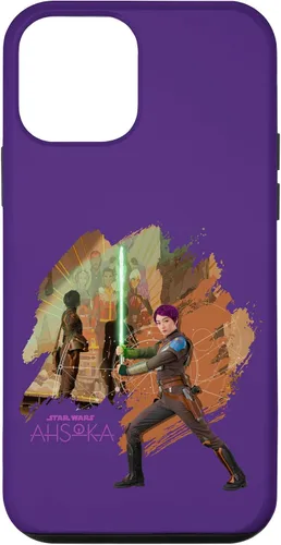 Vista 15 de iPhone 11 Star Wars Ahsoka Part Two Sabine Wren Mural y estuche de sable de luz