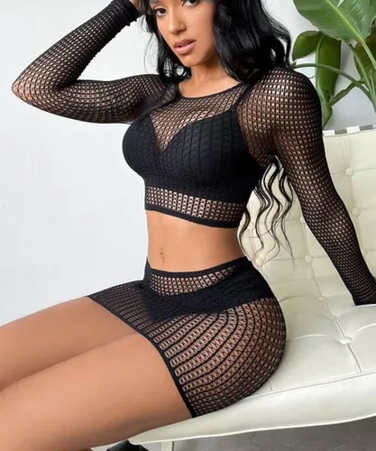 Vista 3 de Buitifo Womens Lingerie Set Fishnet BabyDoll Bodysuit Sexy Nightwear