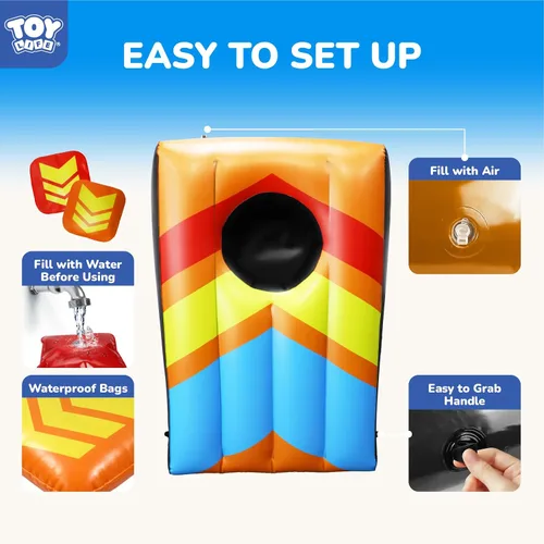 Vista 3 de TOY Life 2 Sets Inflatable Pool Games Toys, Pool Cornhole Game Floating Toys for Adults Family, Water Games for Adults, Bean Bag Toss Game for