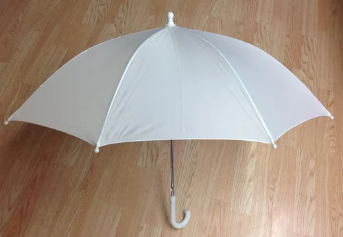 Vista 2 de Sombrilla de nylon blanco de la boda de la ducha nupcial 26" apertura impermeable