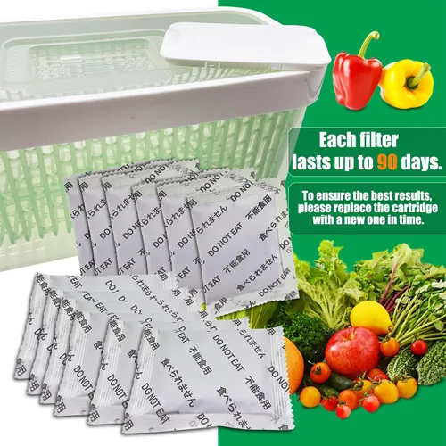 Vista 3 de Paquete de 12 repuestos para conservadores de productos OXO GreenSaver e insertos para crujientes, mantiene las frutas y verduras frescas, también