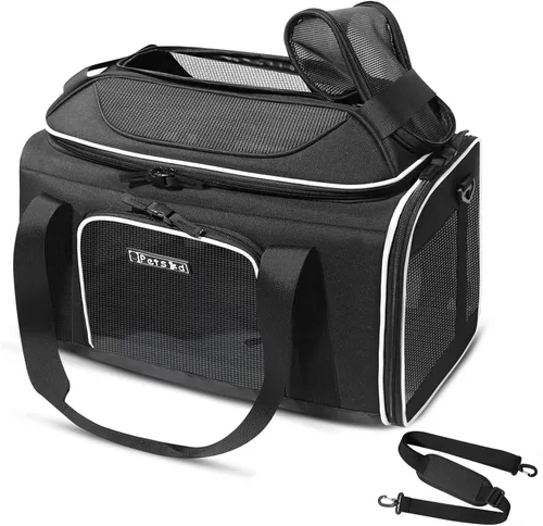 Vista 19 de Petskd Transportador de mascotas extensible superior de 17 x 11 x 9.5 pulgadas, aprobado por aerolíneas de Alaska, transportador de lados suaves