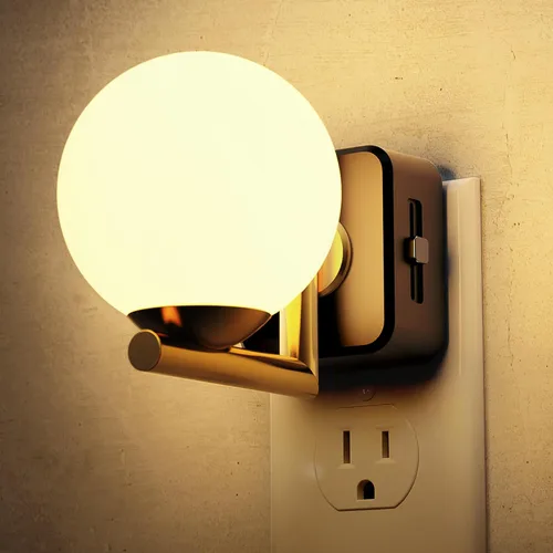 Vista 38 de L LOHAS LED Las luces nocturnas se enchufan a la pared, luz nocturna con Anillo de oro-3CCT