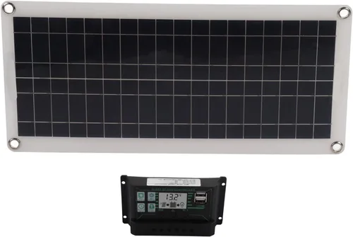 Vista 6 de Estink Kit de panel solar, panel solar de 30 W, 30 A, 12 V, 24 V, cargador de voltaje, kit de inicio de panel solar de silicio policristalino
