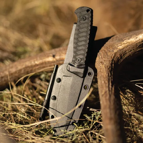 Vista 3 de Schrade Delta Class Wolverine - Cuchilla fija con acero inoxidable de alto carbono de 65Mn para supervivencia al aire libre