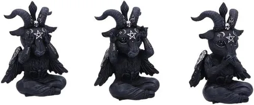 Vista 4 de Nemesis Now Cult Cuties Three Wise Baphoboo Negro 53in