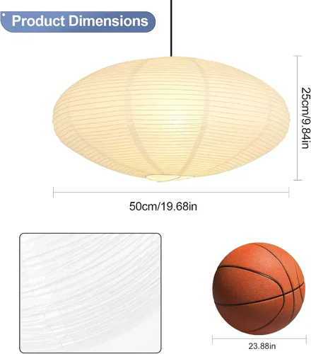 Vista 3 de Juego de 2 linternas de papel ovaladas blancas de 20 x 10 pulgadas, diseño plegable chino para sala de estar, dormitorio, pantalla de techo