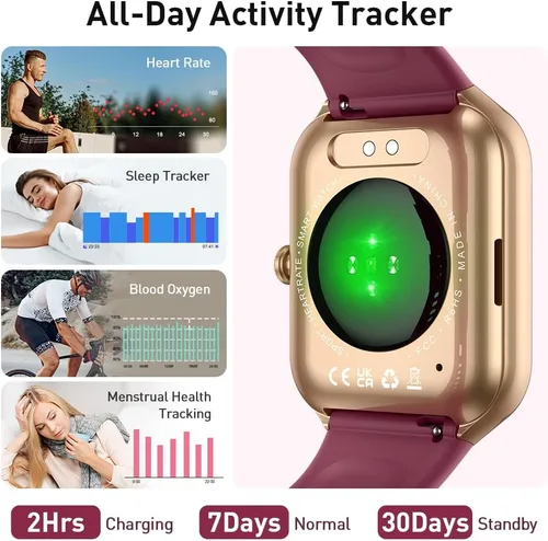 Vista 4 de Reloj inteligente (respuesta/hacer llamadas), reloj inteligente HD de 1.96 pulgadas para hombres y mujeres, rastreador de actividad física 2025