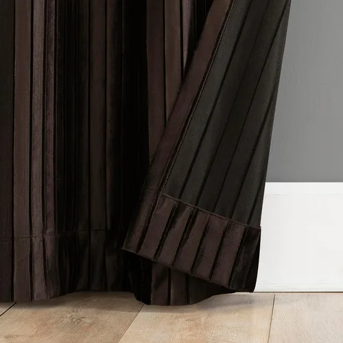 Vista 3 de Sun Zero Scarlett - Juego de 2 paneles de cortinas opacas plisadas de terciopelo que reducen el ruido, 40 x 84 pulgadas, marrón chocolate