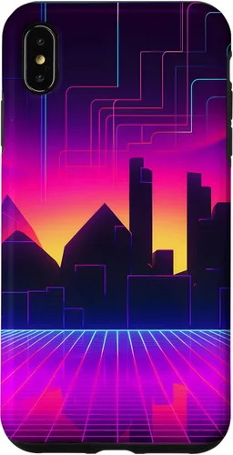 Vista 7 de Funda para iPhone 15 Retrowave 80s City Vaporwave Synthwave