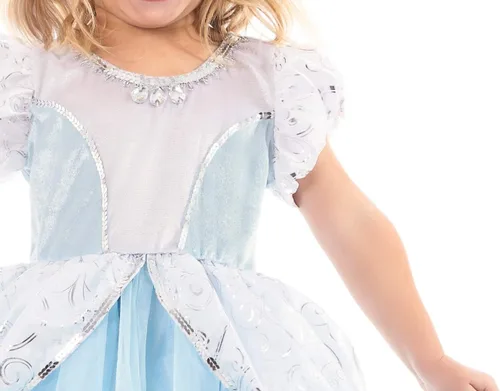 Vista 3 de Little Adventures Disfraz de princesa Cenicienta de lujo para niñas