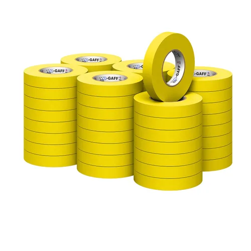 Vista 20 de ProTapes Pro Gaff Cinta de Gaffer de tela mate premium de 1 pulgada de ancho con adhesivo de goma, 11 mils de grosor, 55 yardas de longitud