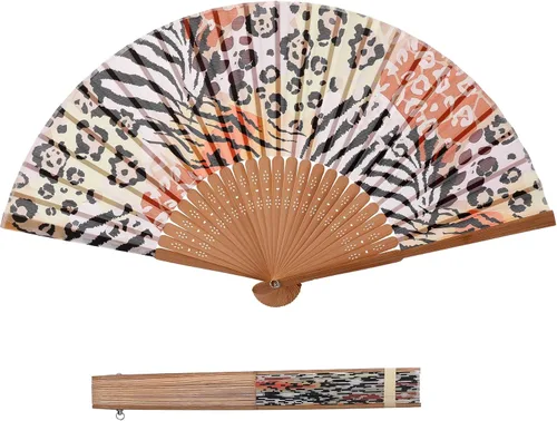 Vista 10 de Gasa transparente de los ventiladores de la mano del ventilador de la mano plegable con la tela hermosa para el regalo de la boda
