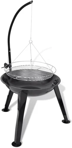 Vista 13 de Ahumador de carbón para barbacoa con estante inferior negro (estilo N) -AA