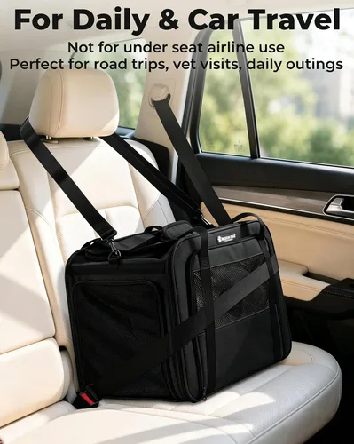 Vista 3 de Transportador suave para mascotas para gatos, perros, viajes en coche