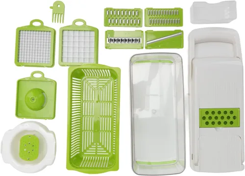Vista 9 de Todo en picador de verduras, rebanador de verduras y rallador de queso, picador de verduras de cebolla C Food C, utensilios de cocina con pelador