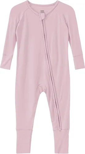 Vista 23 de Pijama de viscosa de bambú sin pies para niños y niñas, pijamas con cremallera para dormir y jugar, mameluco - 0-24 meses