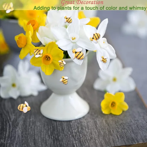Vista 7 de MIKIMIQI 40 piezas diminutas de resina para decoración de abejorros, decoración de abejorros con caja de almacenamiento para manualidades, corona