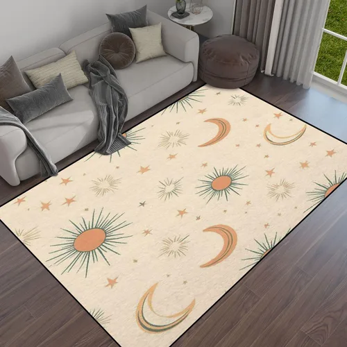 Vista 18 de Alfombra retro de los años 50 con patrón vintage turquesa sin costuras que se repiten los años cincuenta, alfombra de patio al aire libre, alfombra